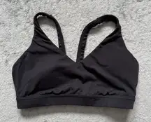 OFFLINE Aerie The Hugger V Neck Sports Bra Black Workout Basic Everyday