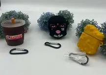 3 Case Airpod (1st and 2nd Gen) Dunkin Donuts,Chicken Nuggets,Hug Life Dolls