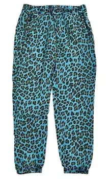 Young, Fabulous & Broke Blue Leopard Martino Joggers Pants Medium