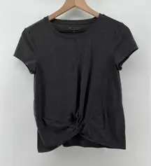 Athleta Women XS Heather Gray Essence Twist Short Sleeve T-Shirt‎ Top Athleisure