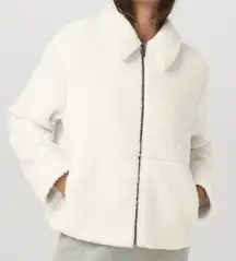 Vuori Lou Full Zip Jacket XS Marshmallow Cream Ivory Bone Sherpa Coat Plush