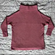 Free People Women's Pink Heavy Rib Knit Turtleneck Ottoman Sweater Tunic - Small