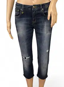 R13 Kate Skinny Jeans in Seattle Vintage Rip Size 28 Made in Italy Distressed