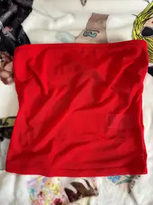 Red Edikted Sheer tube top 