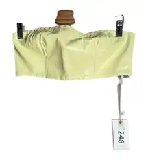 Good American Womens‎ Yellow Faux Leather Bandeau Top NEW Size M Spring Summer