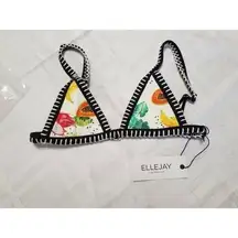 Ellejay MARA Stitched Triangle Tropical Fruit Bikini Top Size XS