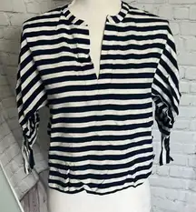 Zara Woman - Navy White Striped Blouse - S