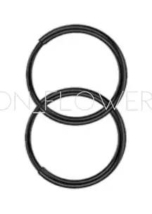 Black Endless Sleeper Hoop Earrings 12mm