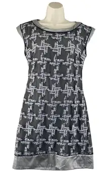 Adam Lippes Adampluseve Dress Womens‎ 2 Silver Gray Silk Wool Zip Back