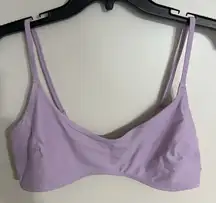 Aerie Women's Scoop Bikini Top Size Large Light Purple Lavender adjustable Strap
