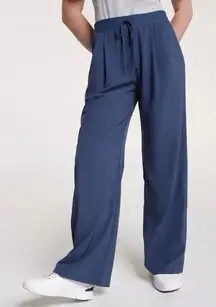 NWOT Calia By Carrie Underwood Blue Wide Leg Pant Drawstring Waist Large ACTIVE
