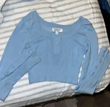 Frankies Bikinis Blue Long-sleeve Top