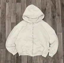 White zip up hoodie jacket