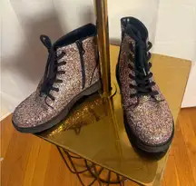 Sparkly Glitter Combat Boots SZ 5 | Target | Side Zipper