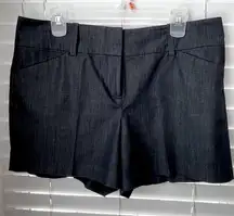 Ann Taylor Signature 4.5" Inseam Dressy Denim Look Shorts Dark Navy Blue Sz 10