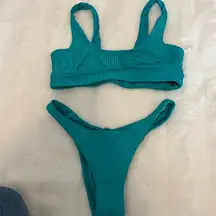 Vitamin A Turquoise Ribbed Bikini set