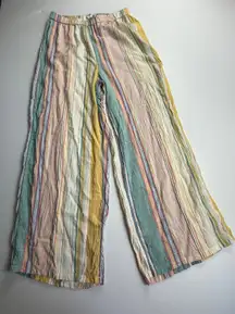 ONeill Miriam Stripe Womens Small Wide Leg Striped High Waist Casual Boho Pants