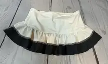 Mouillé Charlotte Ruffle Bikini Mini Skirt White Black Swimwear Size 12 NWT