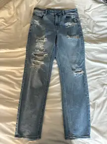 High Rise Ripped Mom Jeans