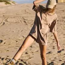 FP Movement Women's Hot Shot Tee Romper Mocha Latte NWT Free People