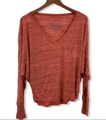 Planet Blue space dye orange vneck dolman XS NEW