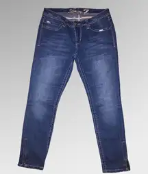 Seven 7 blue jeans with zipper at leg hem