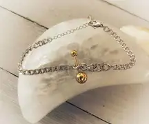 Titanium Steel Hip Hop Chain Link Bracelet 18k Plated