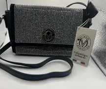 Valentino Orlandi Black and Silver Crossbody Bag