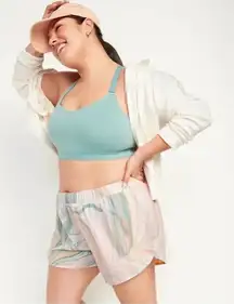 Old Navy Mid-Rise StretchTech Swirl Pop Dolphin-Hem Run Athletic Shorts SZ XXL