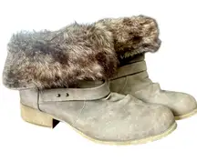 Jellypop Buckle Detail Side Zip Faux Fur Booties Sz‎ 9