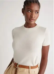 Quince 100% Cashmere Tee Ivory Medium