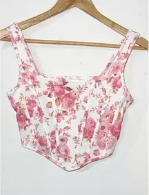 Shein floral corset style crop tank top bundle