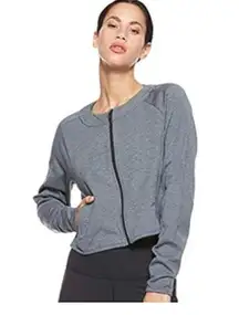 Adidas Women’s  Gray Designed to move cropped zip up jacket athletic