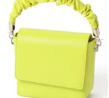 NWOT- BRIGHT YELLOW Ruched Handle Mini Square Grab Bag- Pretty Little Things