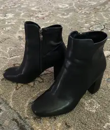 Black Leather Booties