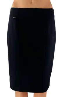 Calvin Klein Women's Black Zipper Fitted Knee-Length Straight Pencil Skirt Sz 4