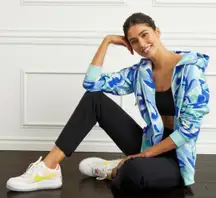 NWT Hill House The Allie Zip-Up in Ocean Kaleidoscope Sz‎ S Hippie 70s Colorful