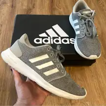 ADIDAS Cloudfoam gray white athletic training running shoes sneakers women’s 8.5