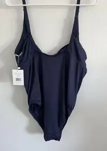 Andie Womens Bathing Suit HAVANA NAVY BLUE One Piece Size 3XL