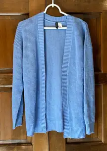 H&M Divided Sweater Women's Size XS Long Sleeve Open Front Cardigan Light Blue
