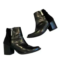 Anthropologie SixtySeven Black Leather Ankle Boots