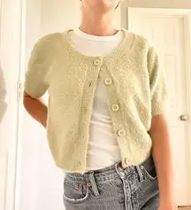 LA Hearts  Cropped Sage Green Eyelash Cardigan