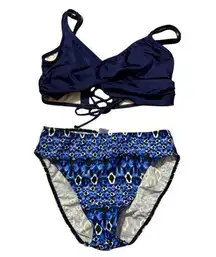 Venus Bikini Bathing Suit Navy White Size Medium 8