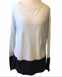 Vince Color block mint stripe sweater