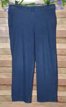 Alfred Dunner Pull On Jeans Women’s Size 12 12P Petite Blue Denim Stretch Pocket