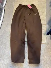 Brown Wide Leg Sweatpants