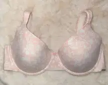 IZOD Underwire T-Shirt BRA Pink & White Floral Women’s 38C