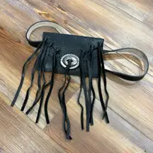 B-Low the Belt Leather Fringe Concho Fanny Pack Belt Bag