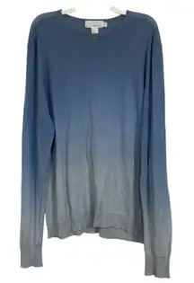 VTG DKNY Cashmere Blend Blue Lightweight Semi Sheer Sweater Size XL Cozy Comfy