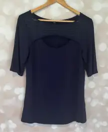 Cable & Gauge Navy Blue Blouse
